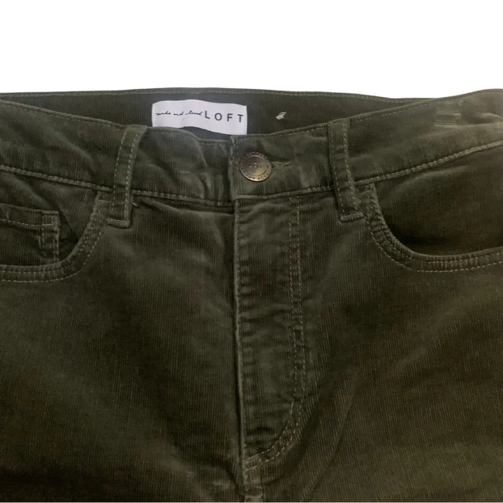 LOFT Wild Moss High Waist Skinny Corduroy Pants Size 2 / 26 Olive Military Green - Picture 3 of 12